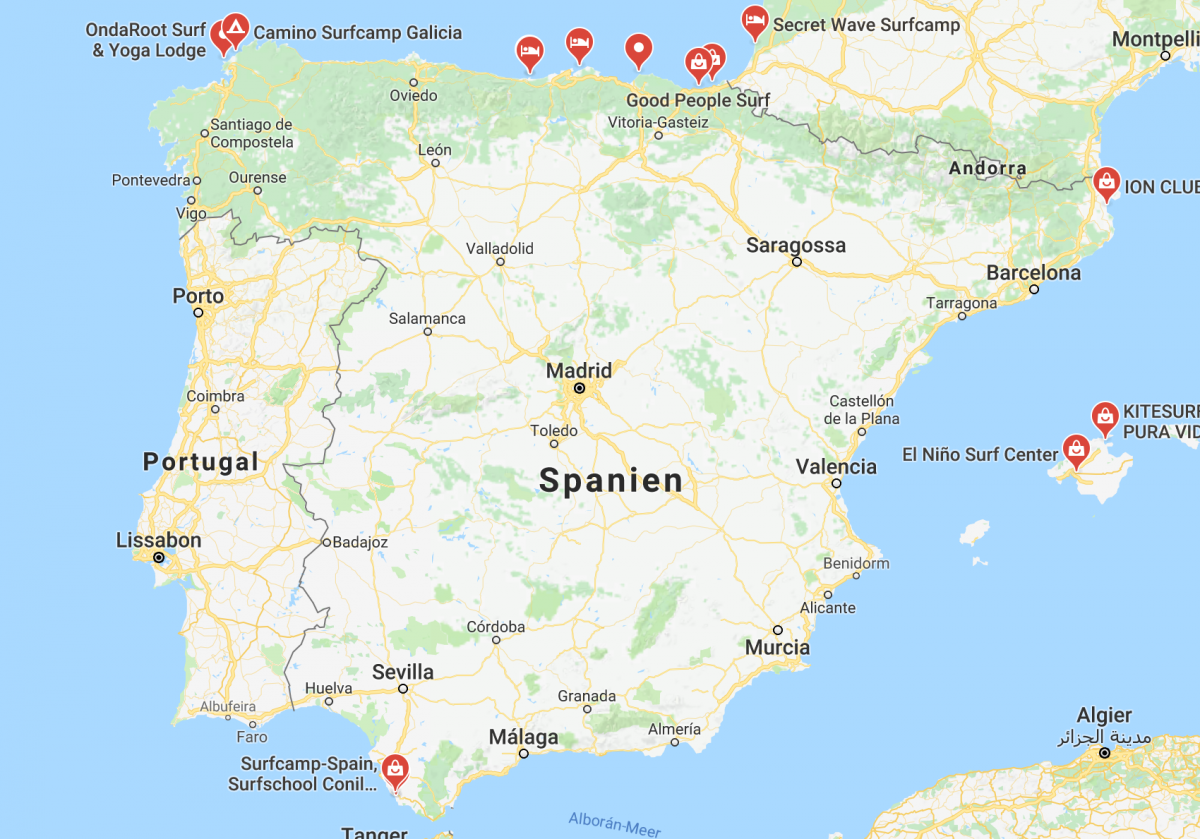 Surfen Schulen Spanien